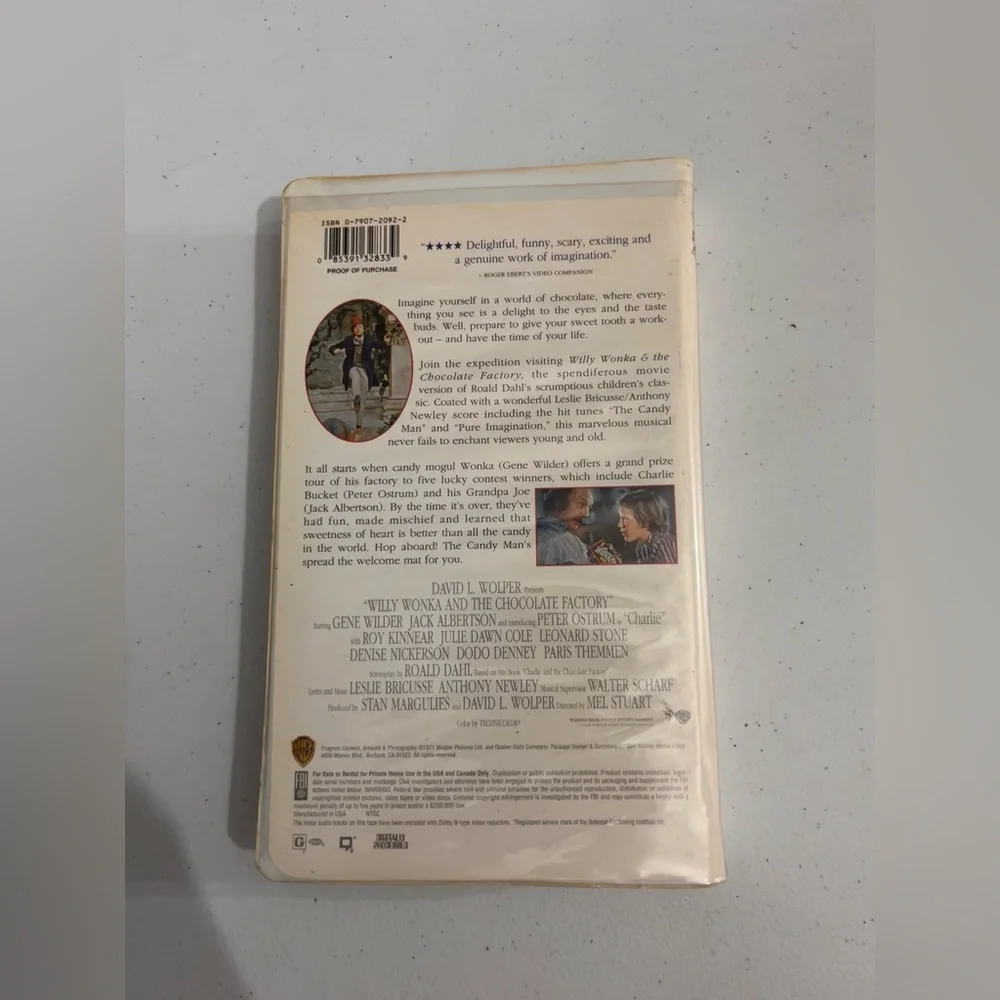 Willy Wonka & the Chocolate Factory VHS Movie
